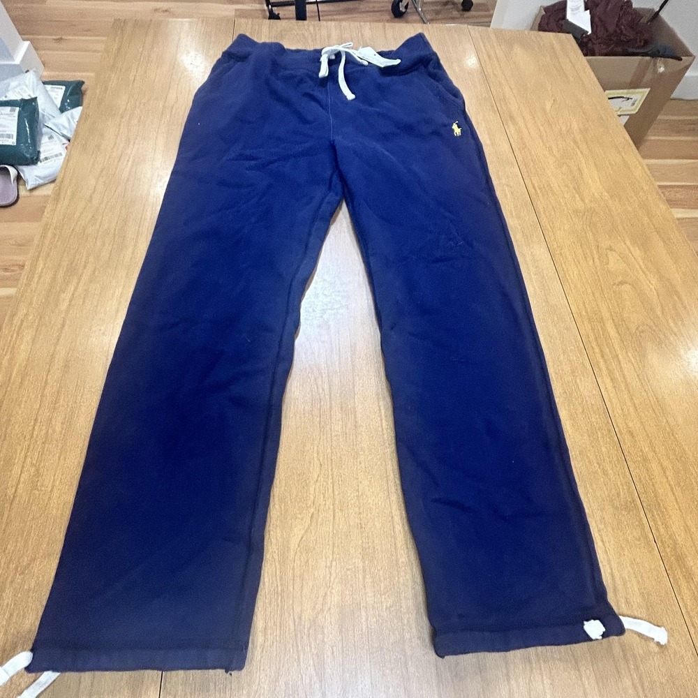Polo Ralph Lauren Pants Mens L Blue Fleece Sweatpants Drawstring NWT *SPOT*